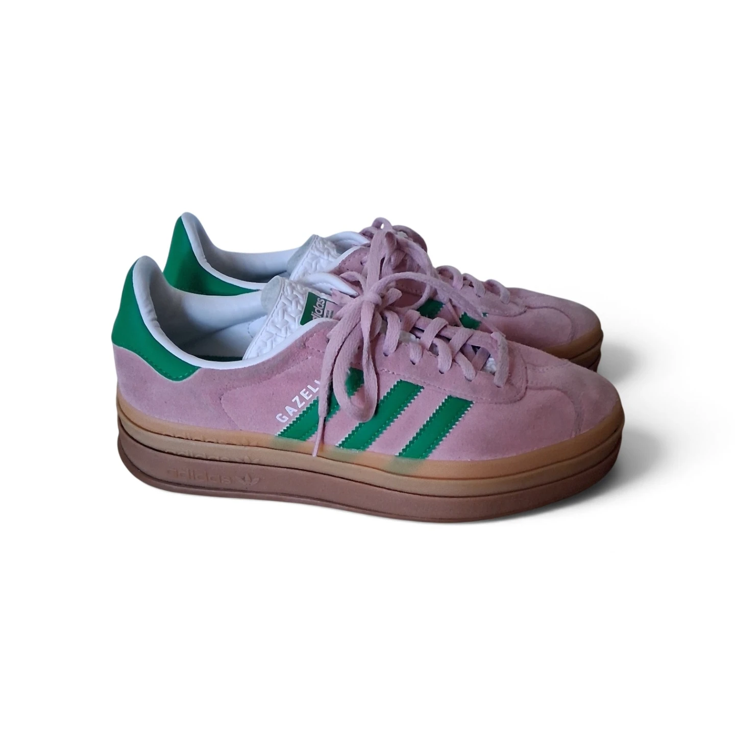 Adidas Gazelle Bold Platform True Pink & Green Size 7.5 / IE0420