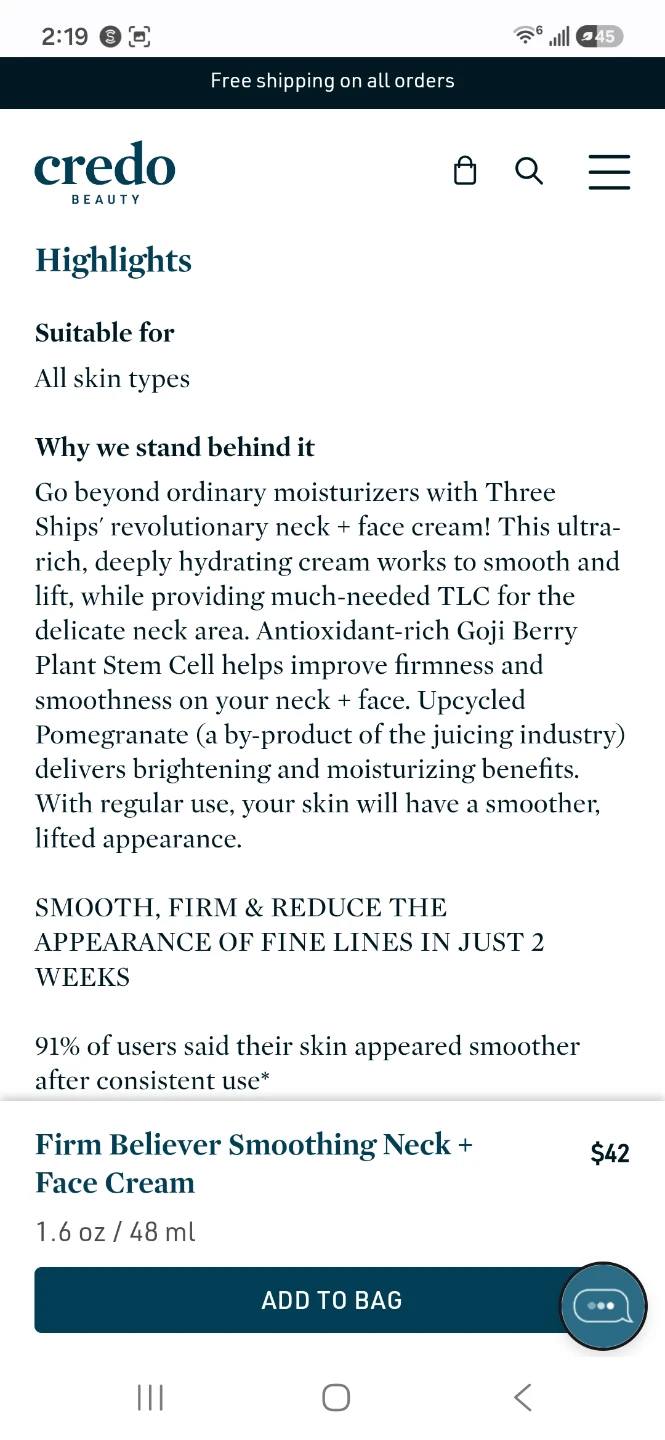 Three Ships Firm Believer Neck + Face Cream 🏈 - photo 2