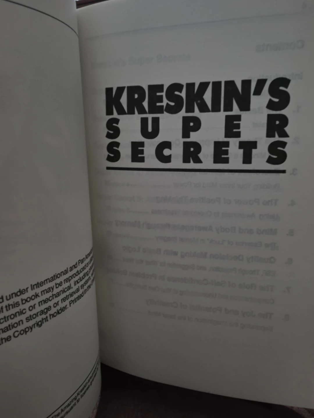 Vintage 1993 "Kreskin's Super Secrets" Booklet - - photo 2