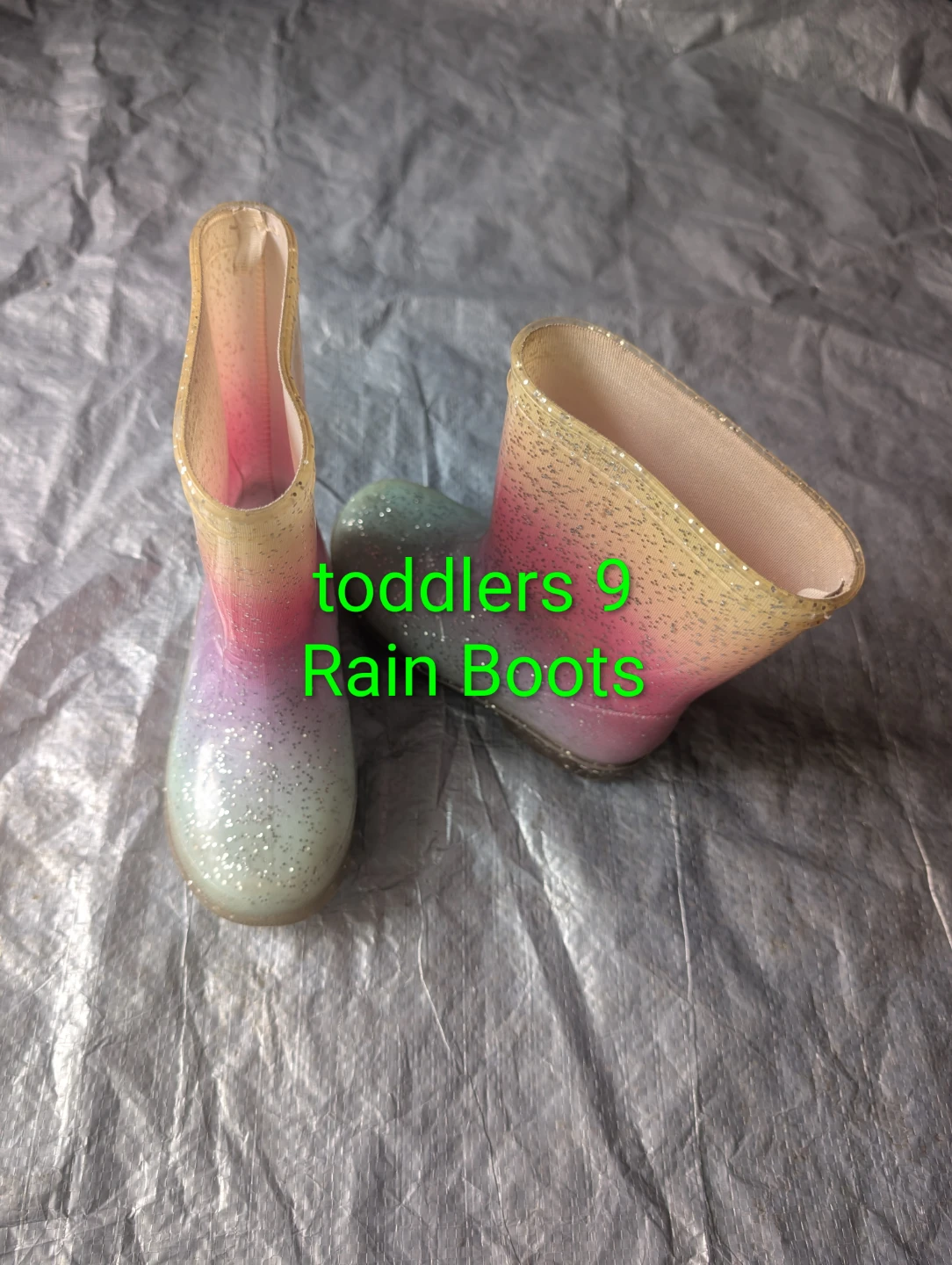 Toddler Glitter Rain Boots Size 9