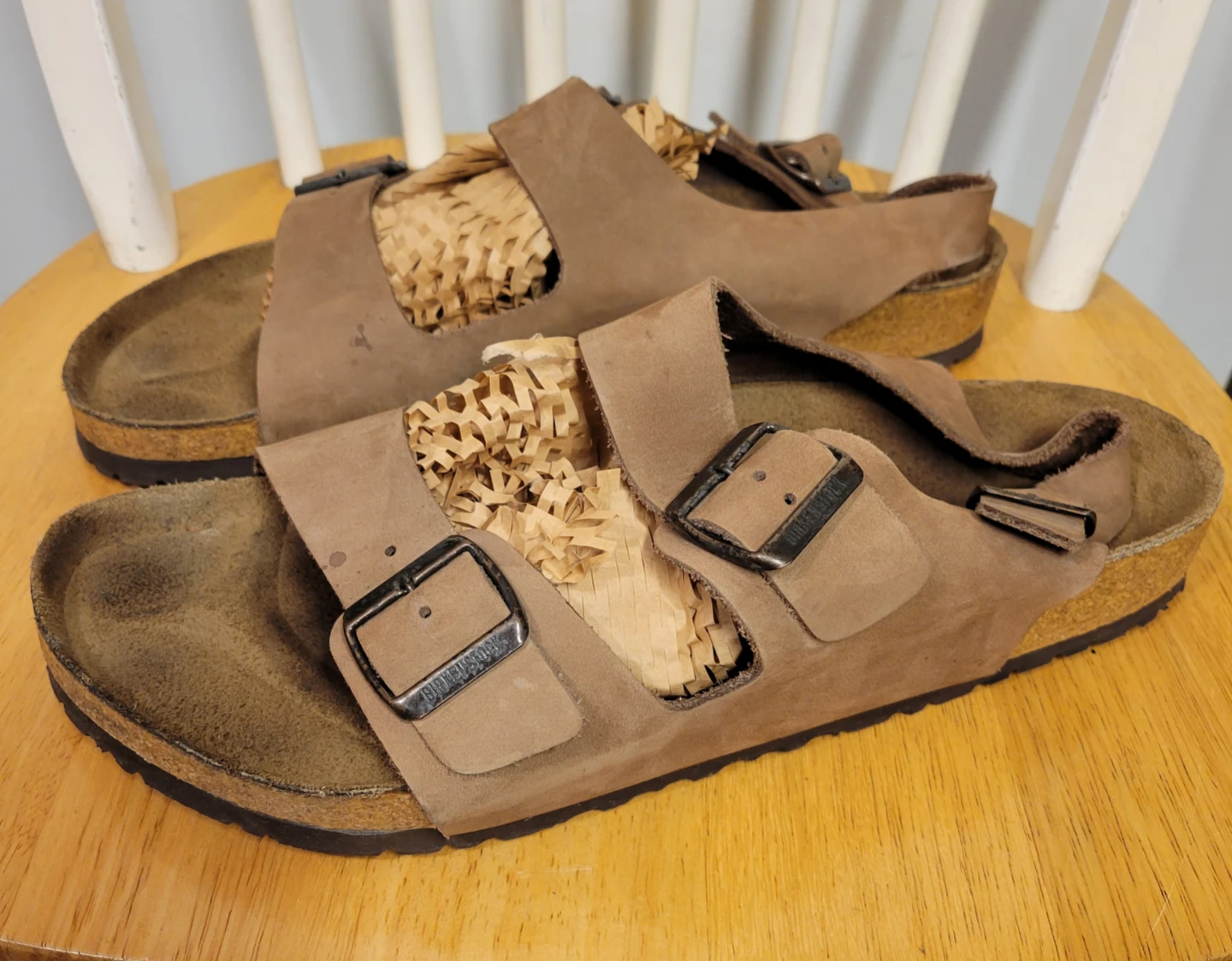 Birkenstock Milano Men's Brown Leather Buckle Sandals Sz 46 13 - photo 2