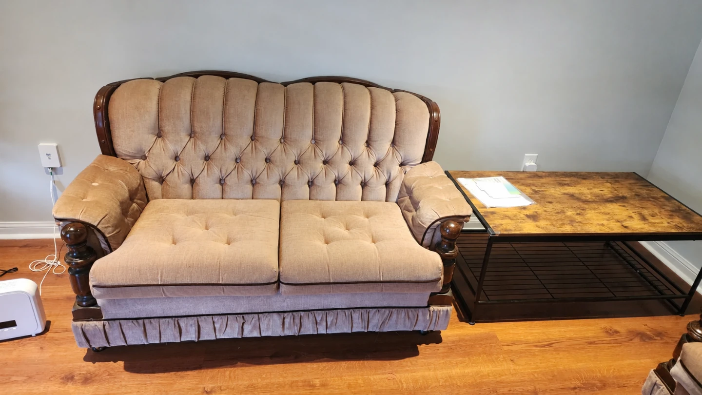 Vintage Tufted Sofa and Armchair Set - photo 2
