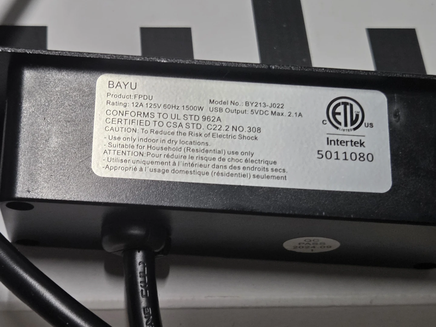 BAYU FPDU Power Strip with 2 USB Ports and 2 Outlets - photo 4