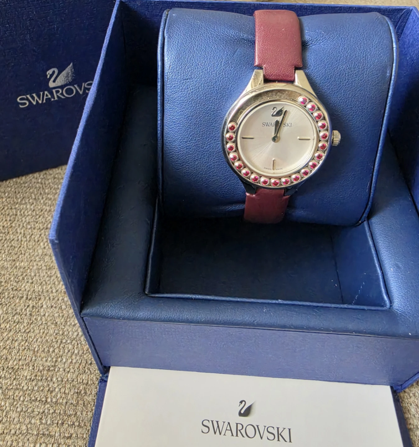 Swarovski Women's Watch with Burgundy Leather Strap - photo 2