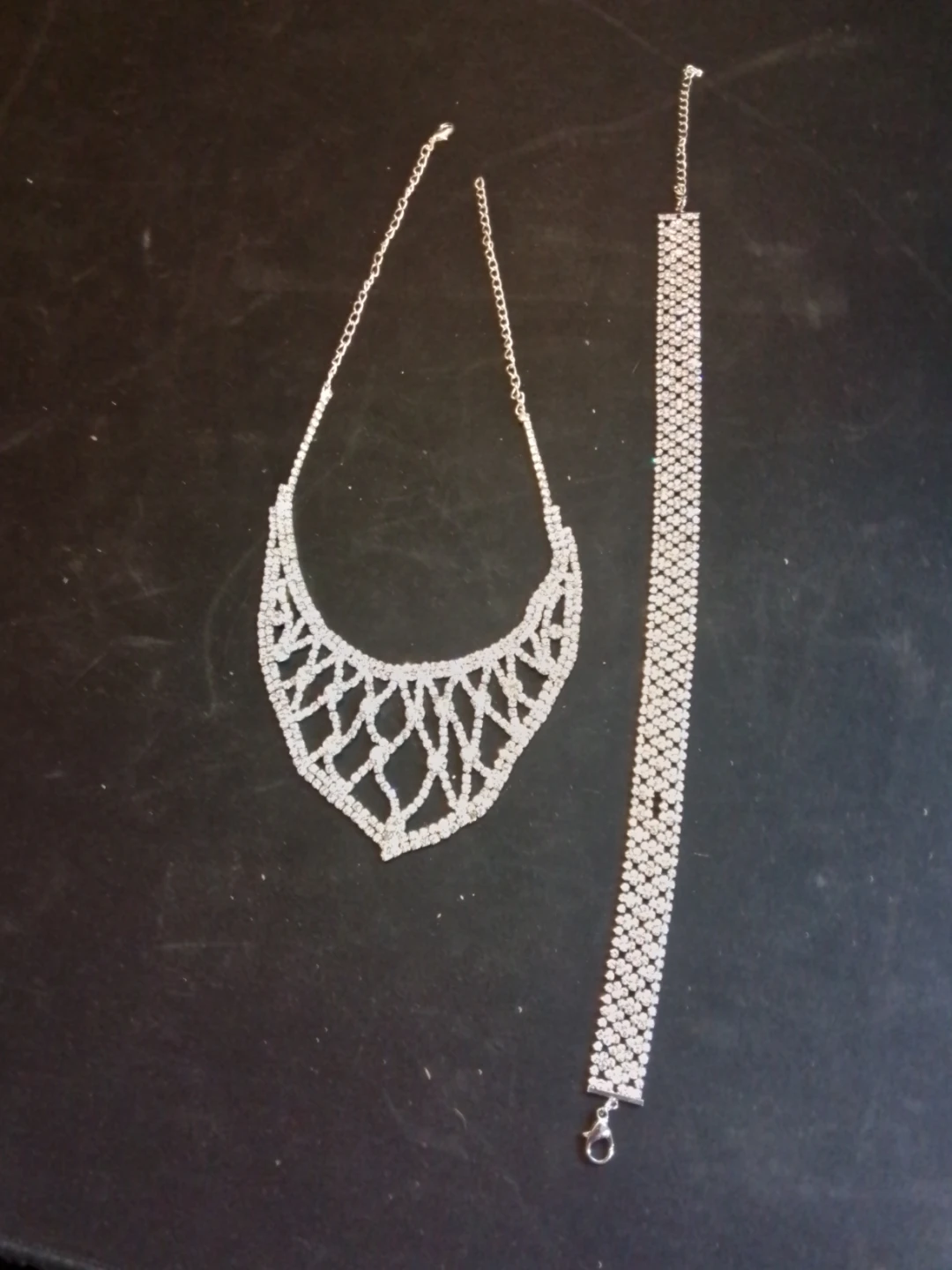 Rhinestone necklace and bracelet set - photo 5