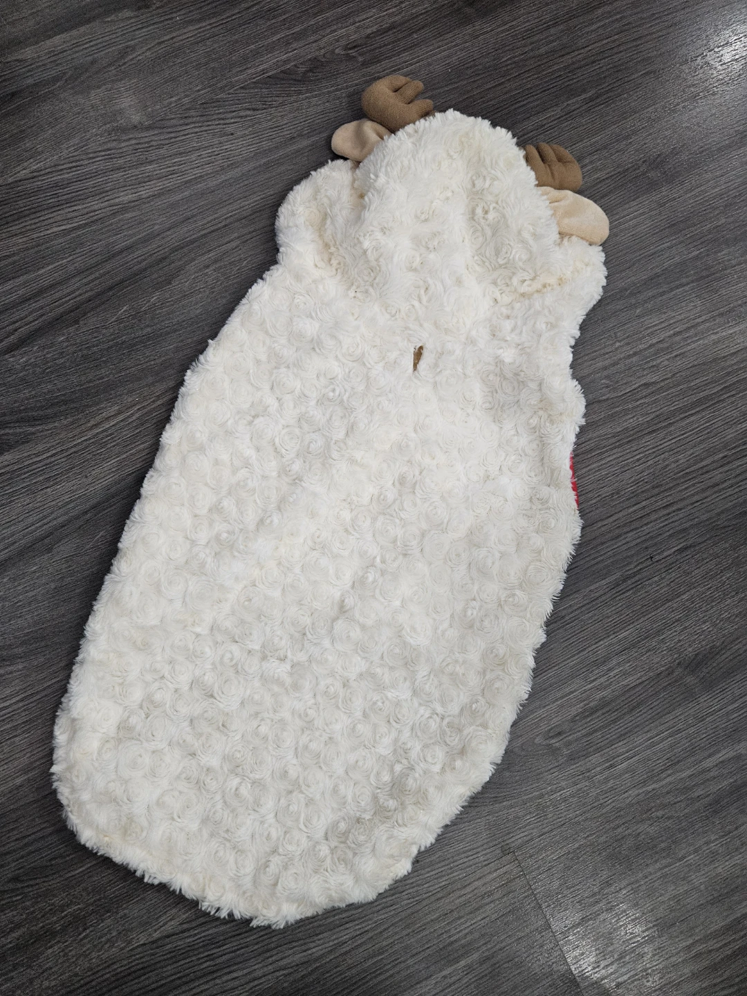 Lamb Chop Dog Hoodie/Costume with Holiday Antler - Size L - photo 3