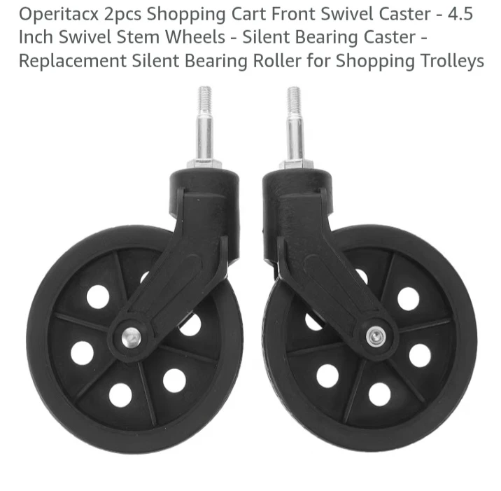 Operitacx Shopping Cart Swivel Casters (2 Pack)