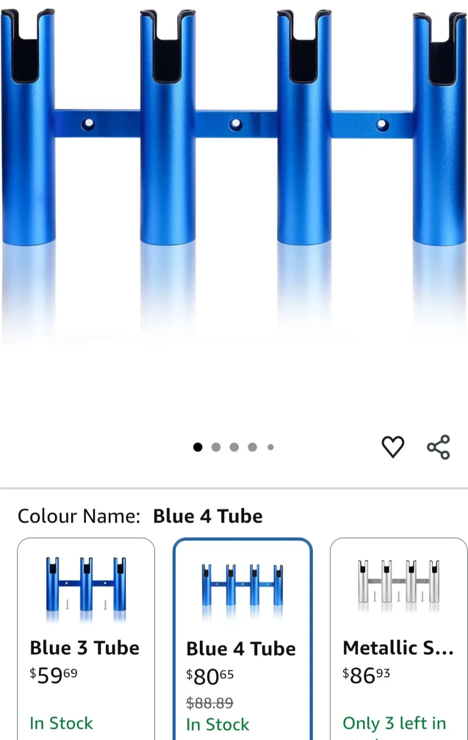4-Tube Aluminum Fishing Rod Holder