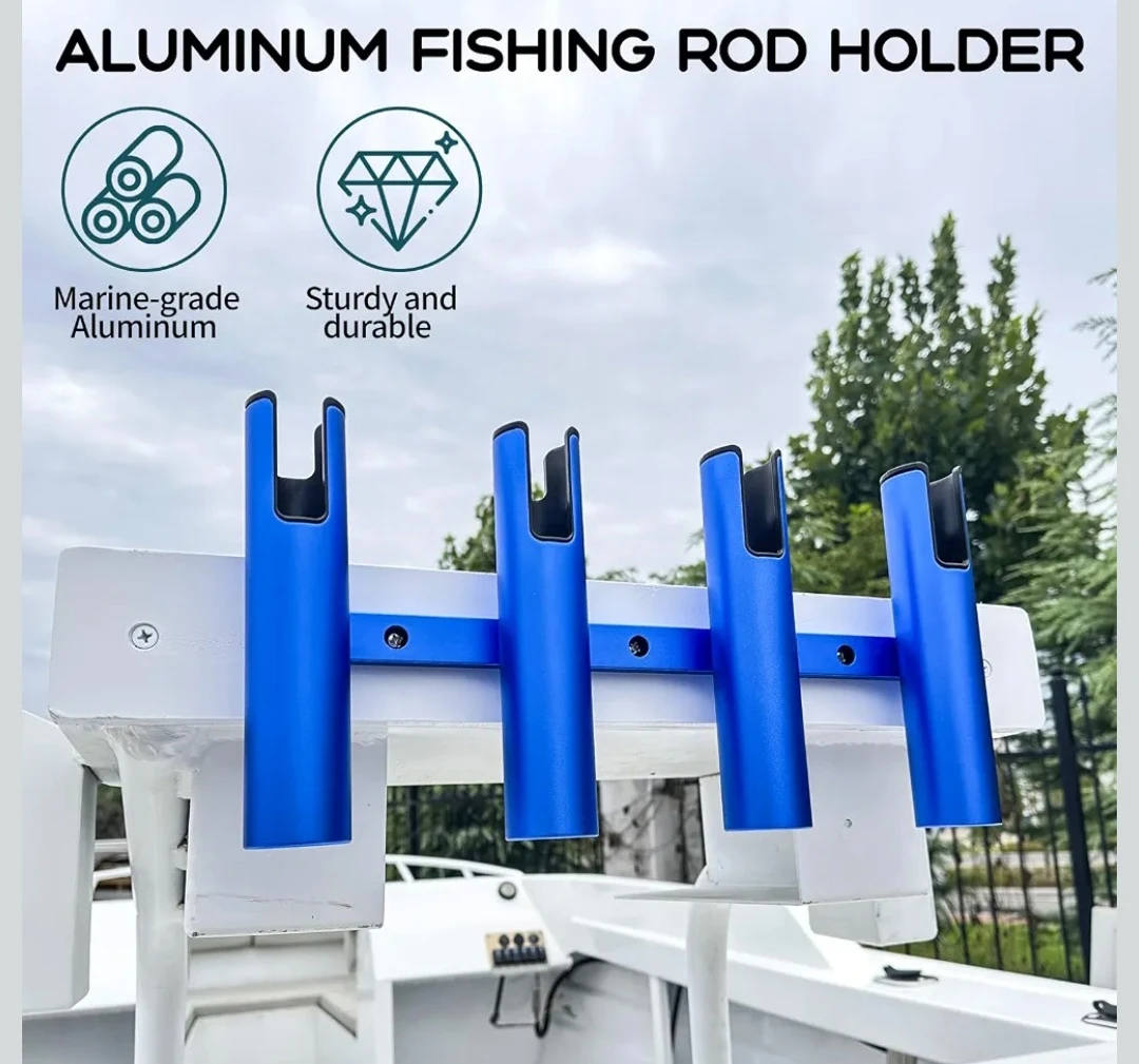 4-Tube Aluminum Fishing Rod Holder - photo 2