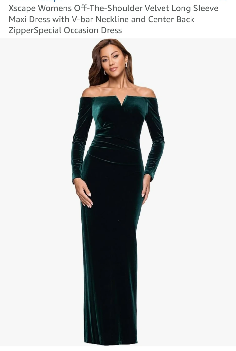 Xscape Off-The-Shoulder Velvet Maxi Dress