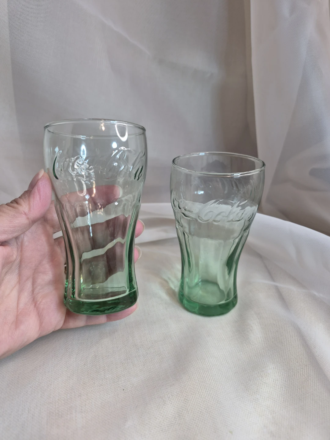 Pair of 4 1/2" x 2 1/2" Coca-Cola Glasses Coke Glasses - photo 4