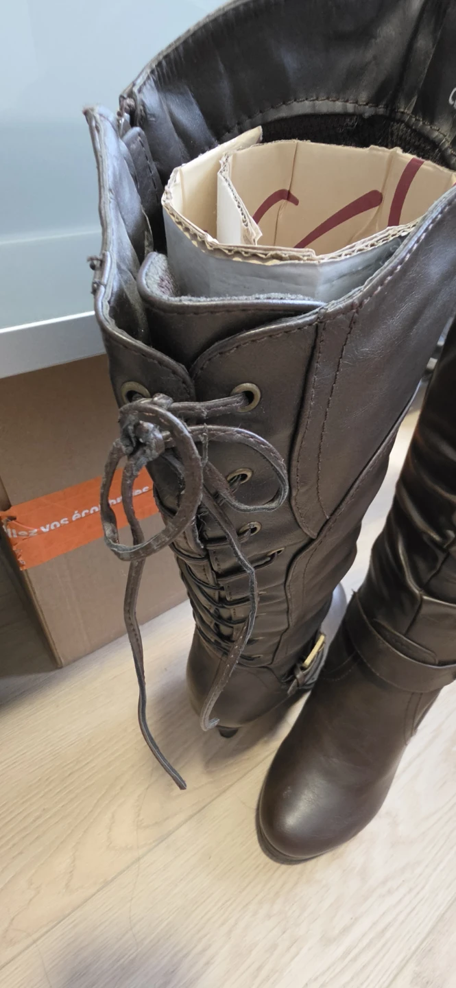 Club Couture brown high-heeled boots size 7 - photo 4