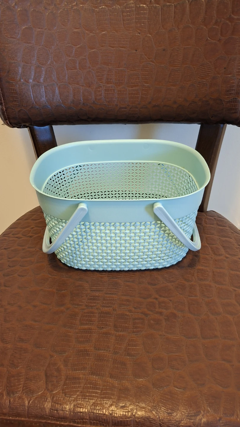 New Plastico light blue storage basket
