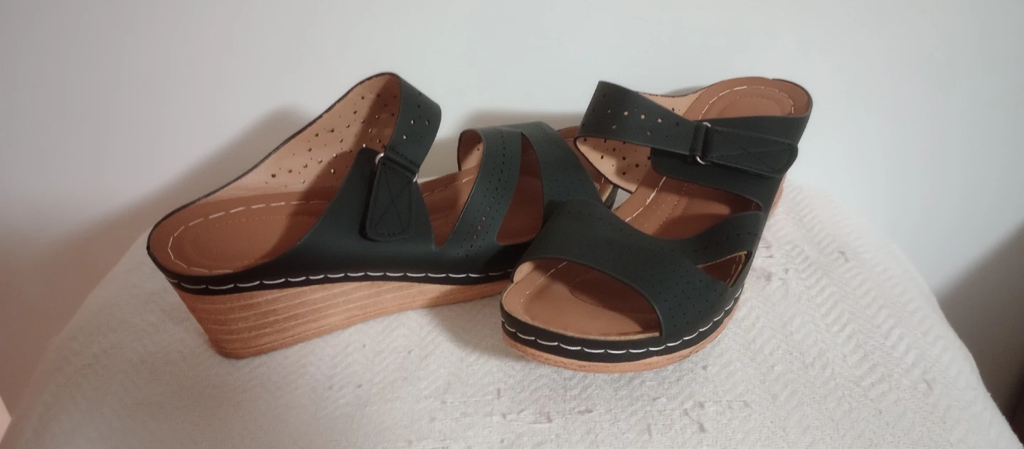 Black Women's Wedge Sandals - photo 2