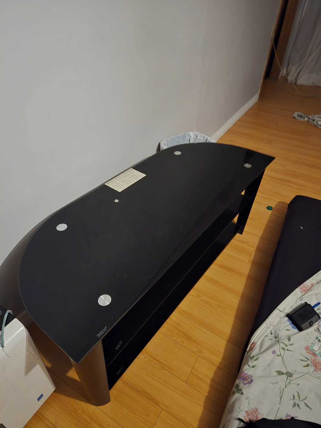 Black Tempered Glass TV Stand