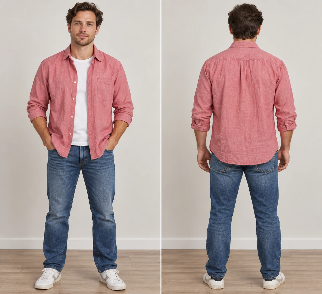 H&M Divided pink Long Sleeve Shirt - size XL
