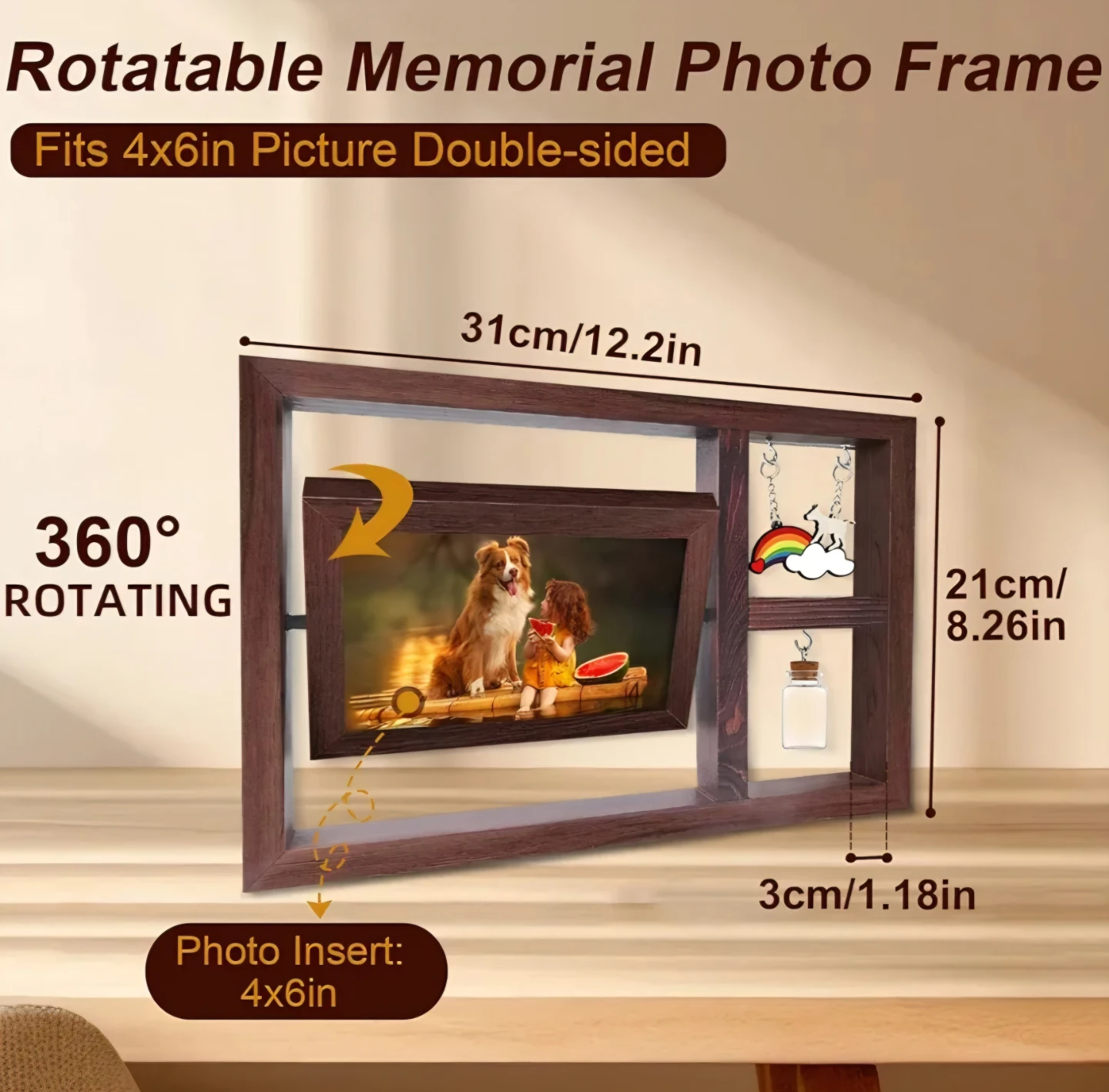 New Rotatable Memorial Photo Frame - photo 3