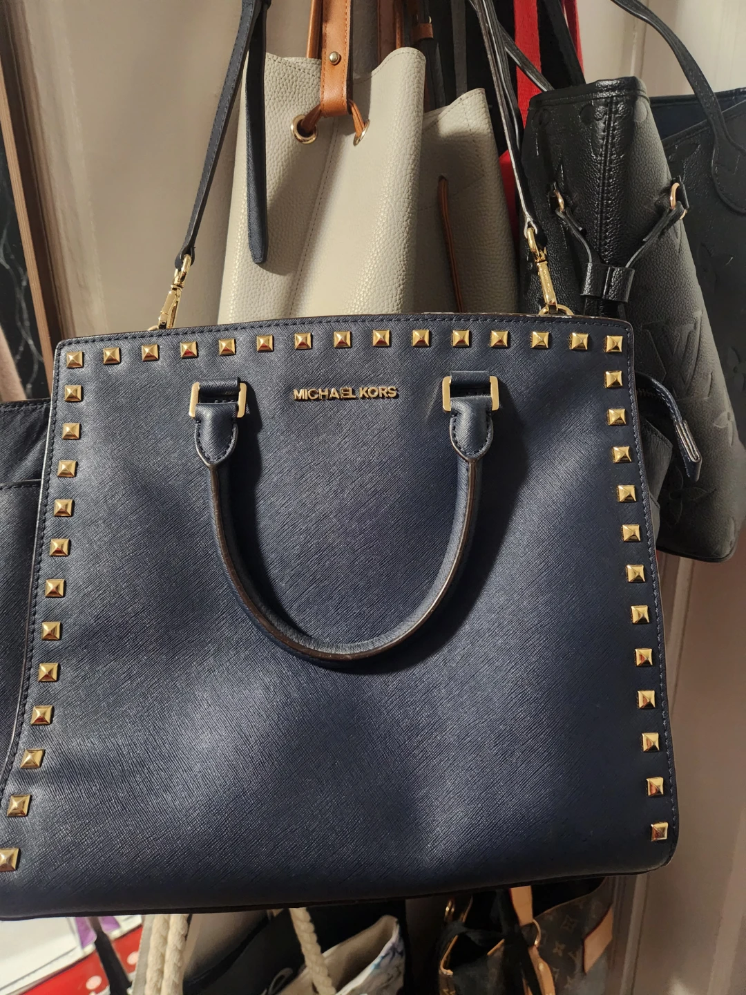 Michael Kors Studded Navy Tote