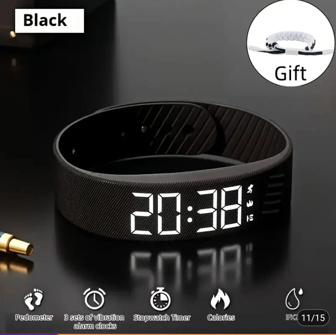 Black Digital Fitness Tracker Wristband 🏈 - photo 5