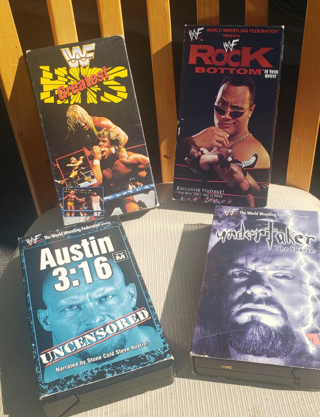 Set of 4 Vintage WWF Wrestling VHS Tapes