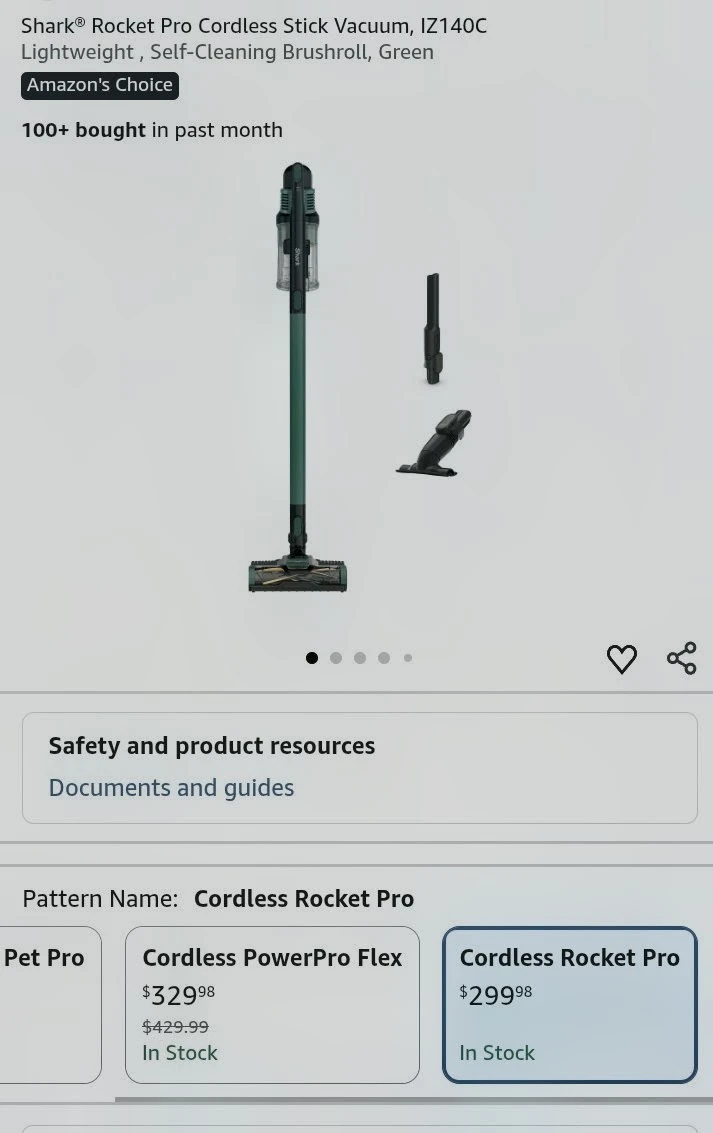 Shark Cordless Pet Plus Stick Vacuum IZ140C