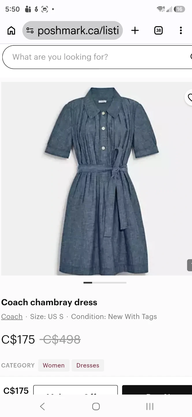 Coach Chambray Dress size X-S