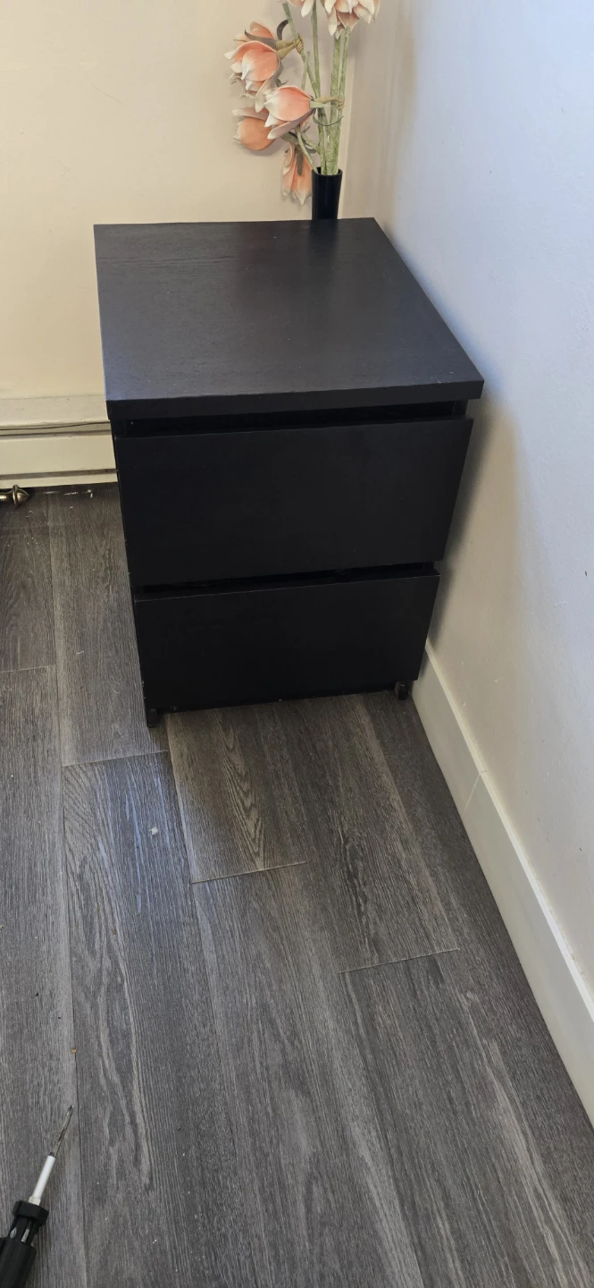 IKEA Askim Black Nightstand