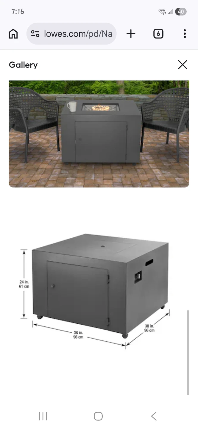 Square Gas Fire Pit - photo 2