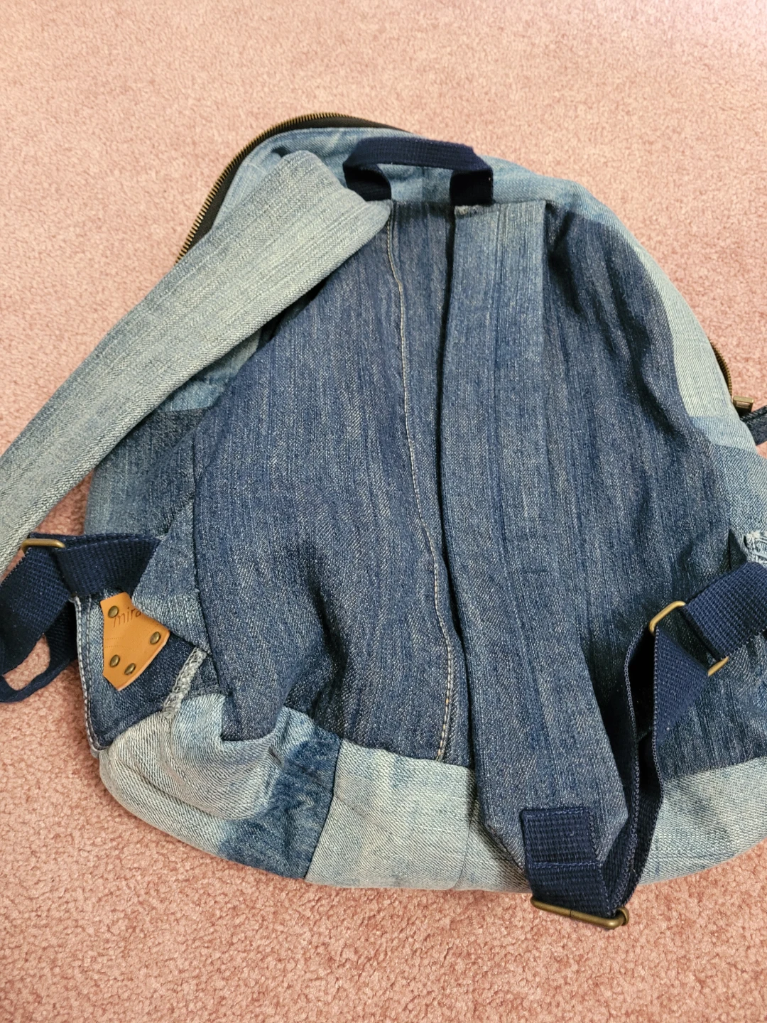 Patchwork Denim Backpack🏈 - photo 2