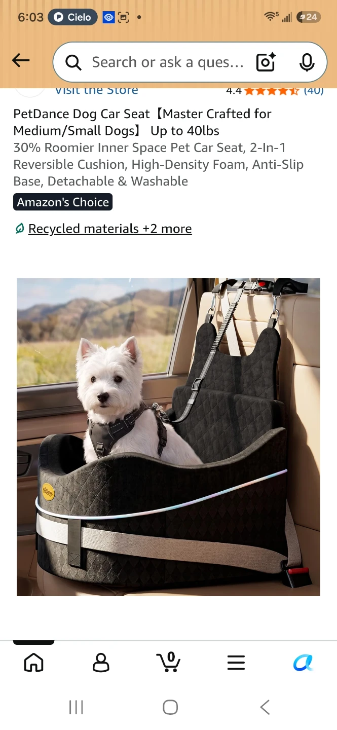 PetDance Dog Car Seat