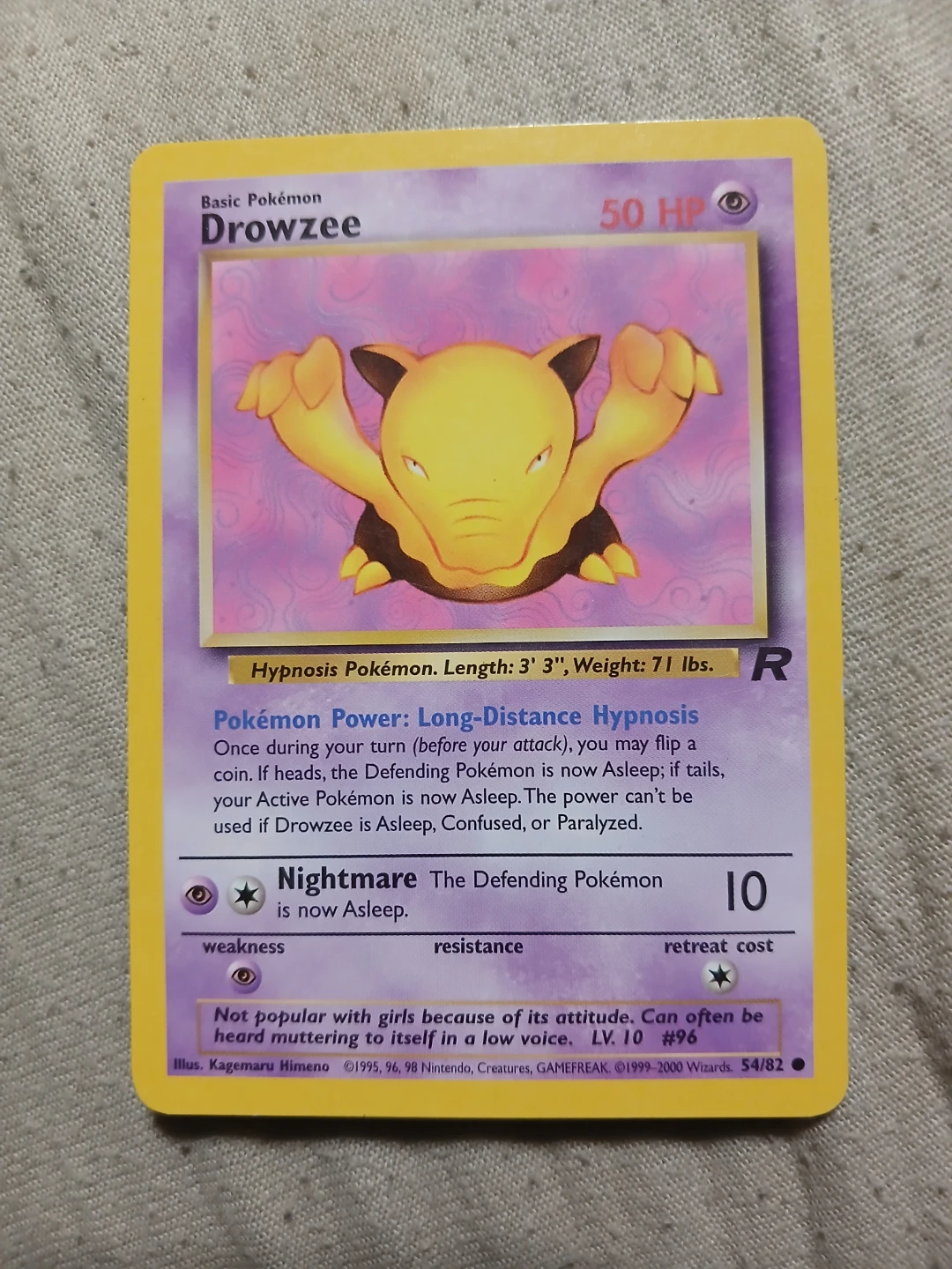 Drowzee 54/82 1999-2000 Pokémon Card