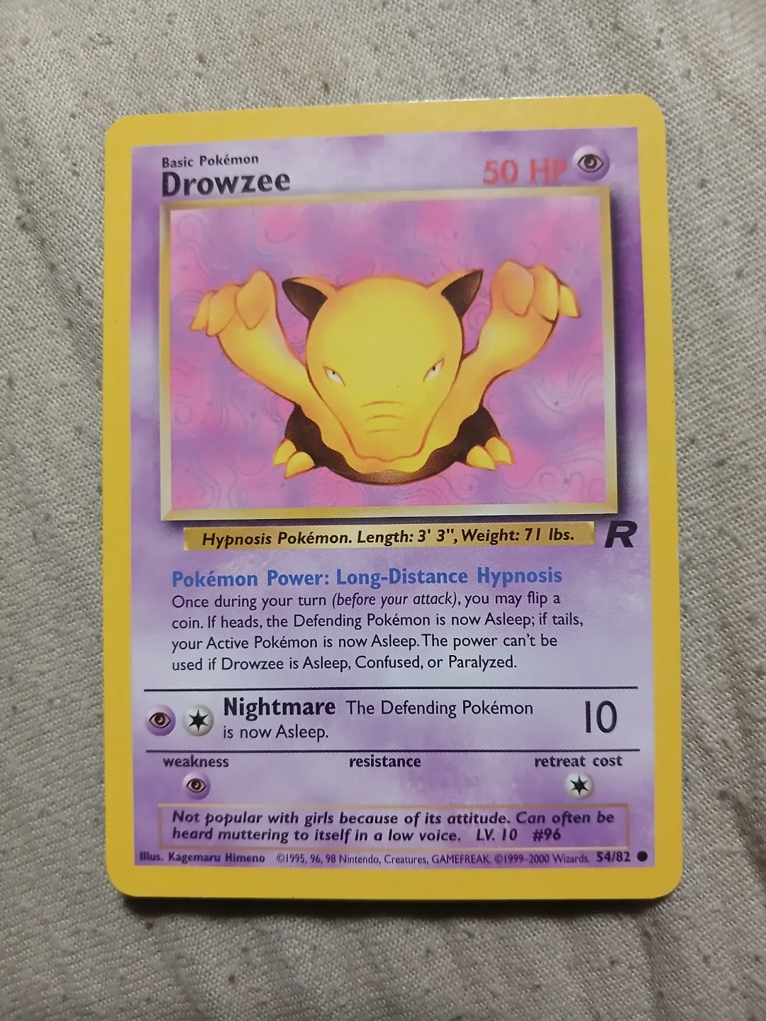 Drowzee 54/82 1999-2000 Pokémon Card