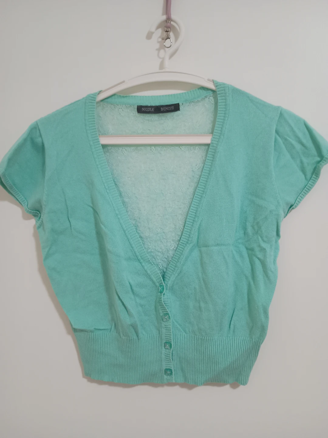 Nicole Benisti Mint Green Lace Cardigan