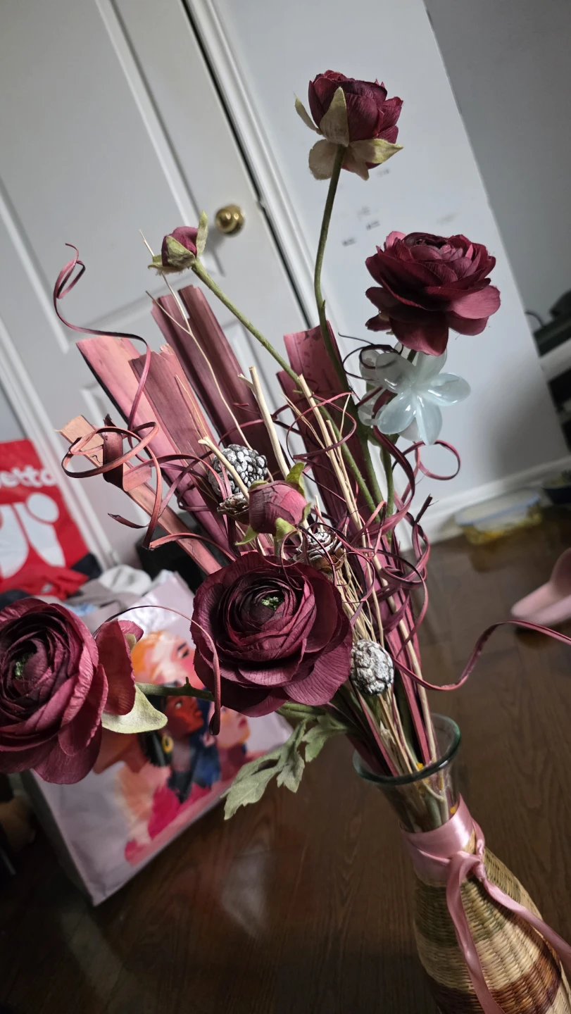 Artificial Flower Arrangement in Woven Vase - photo 3