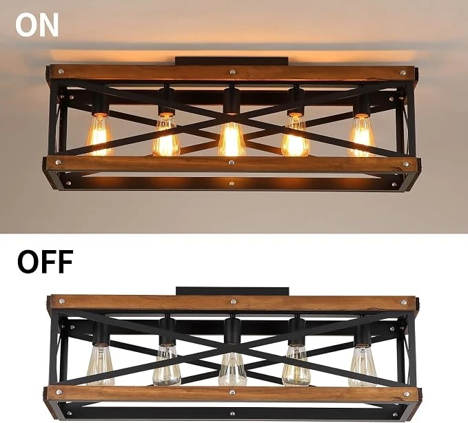 Rustic Farmhouse Flush Mount Ceiling Light
