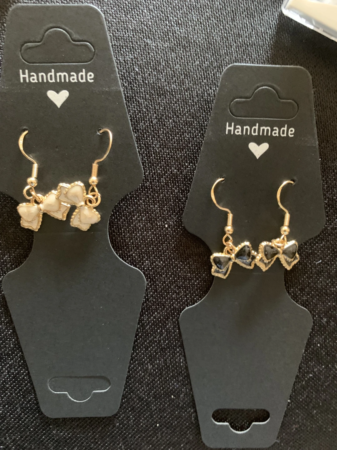 Handmade Earrings - Gold Tone Bows