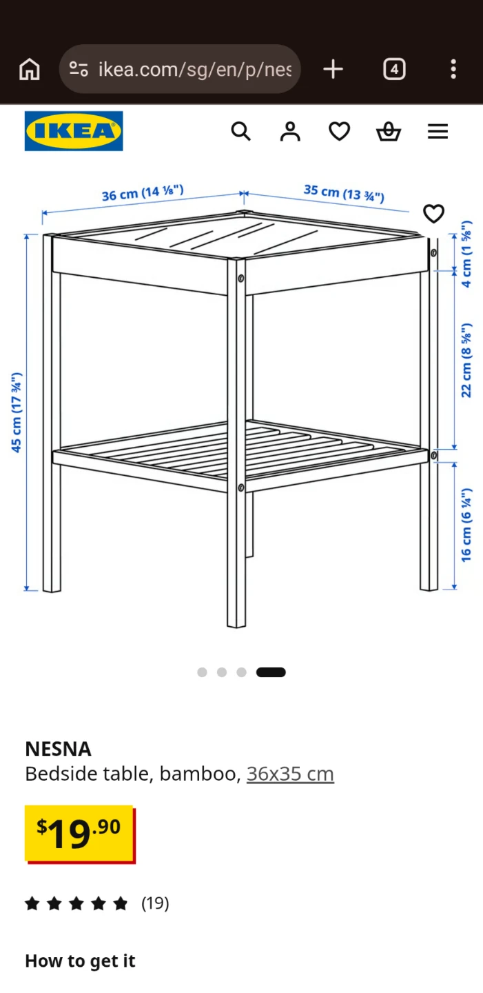 IKEA NESNA Bedside table - bamboo - photo 3