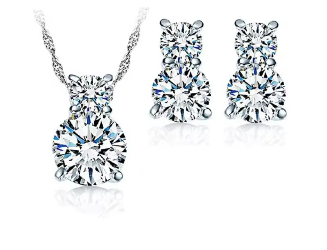 Brand New Sterling Silver 925st Necklace and Earrings Set
