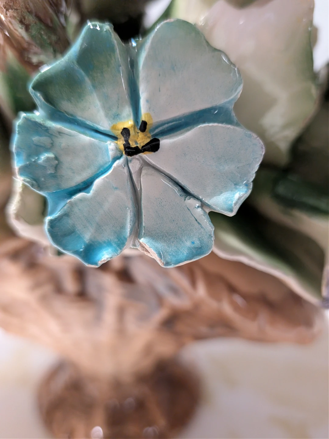 Vintage Ceramic Flower Basket Arrangement - photo 5