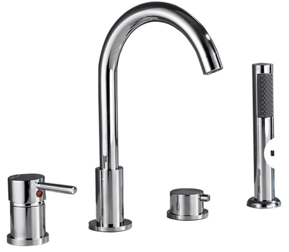 Chrome Bathtub Faucet and Handheld Shower Set - photo 2