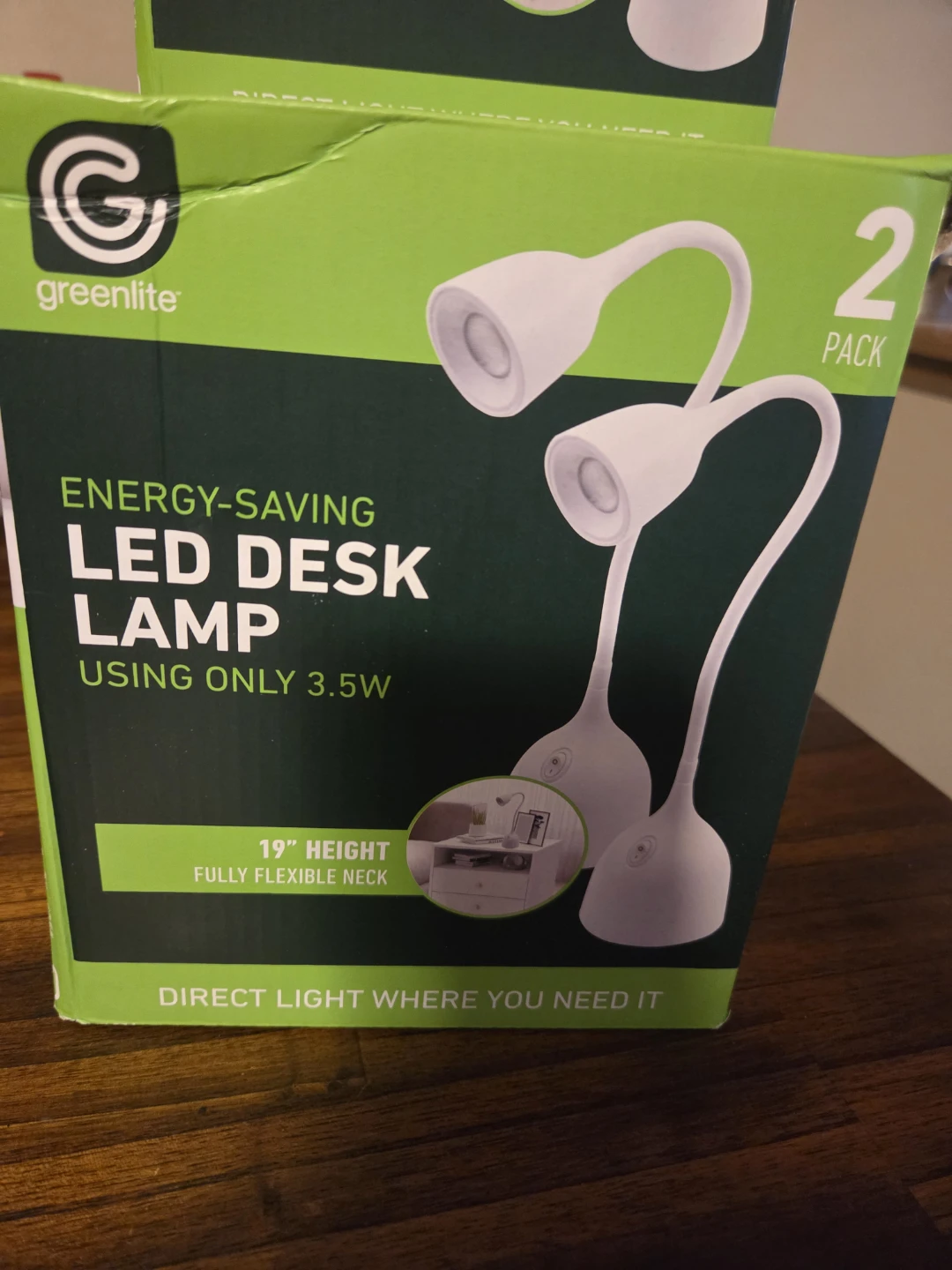 Greenlite LED Desk Lamp 2-Pack