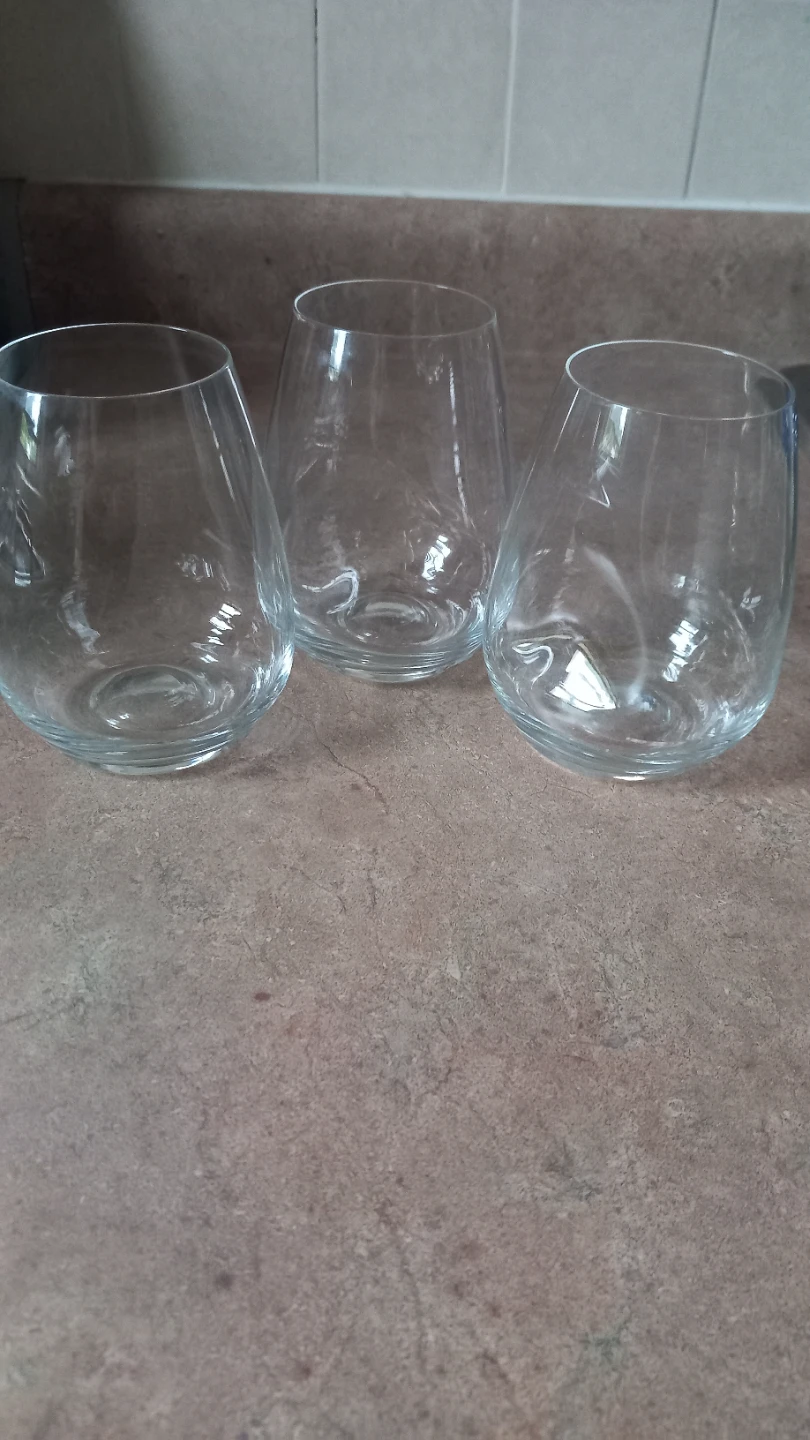 Set of 3 Stemless Wine Glasses