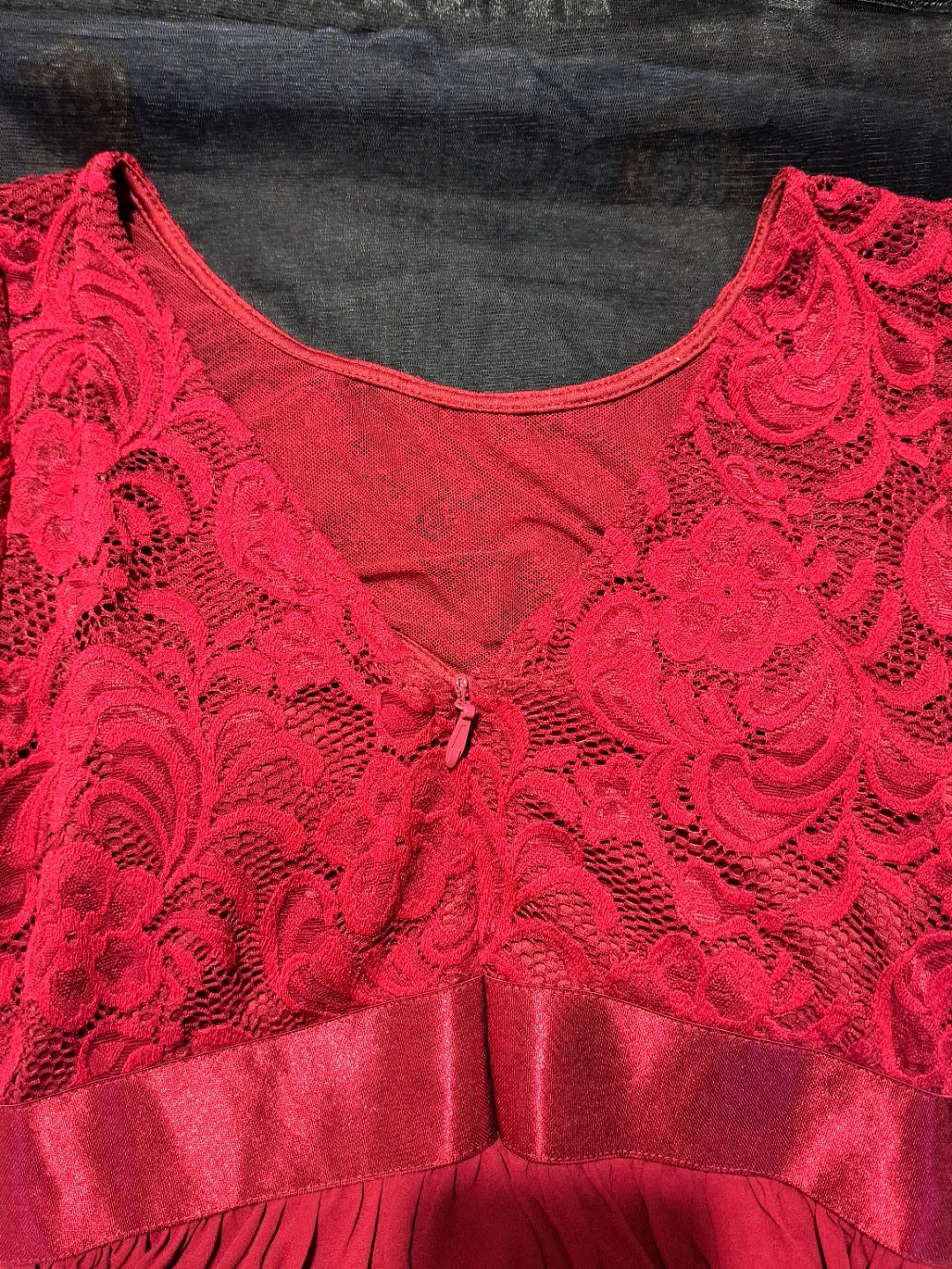 Shien Ever-Pretty Burgundy Lace Maxi Dress - photo 3