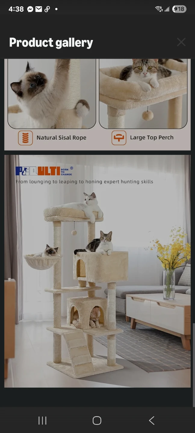 Cat Tree for Large Cats with Large Top Perch New - photo 5