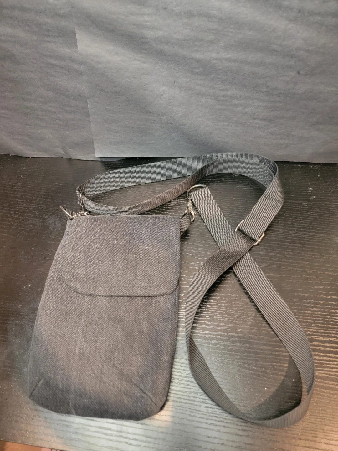 Grey Crossbody Phone Pouch