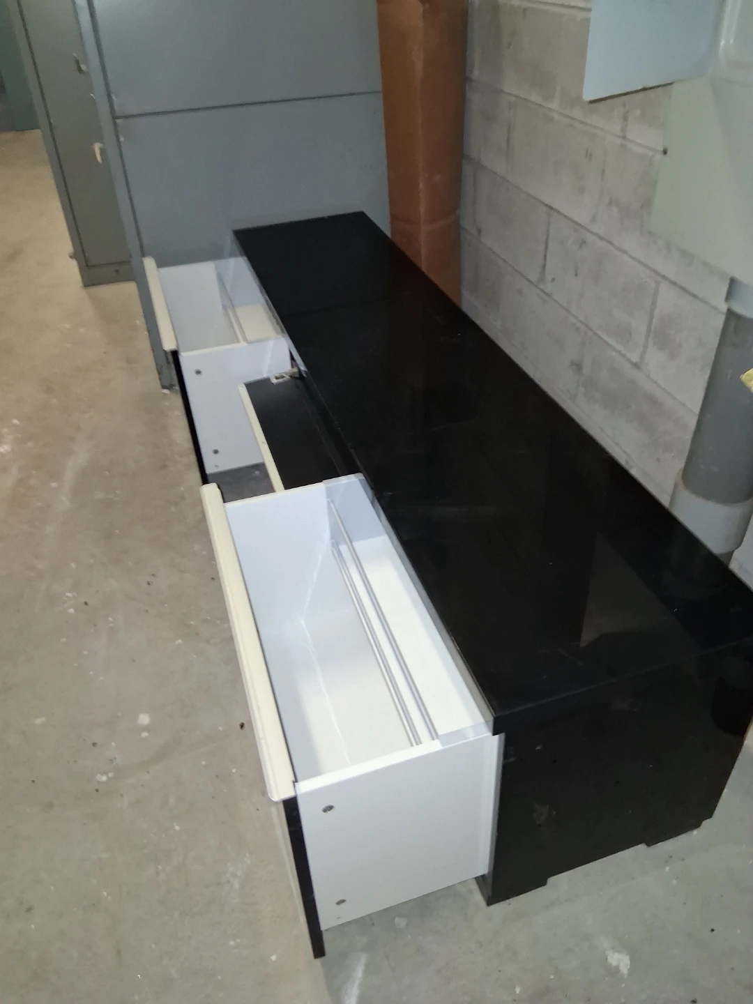 Black Media Console with Drawers - photo 4