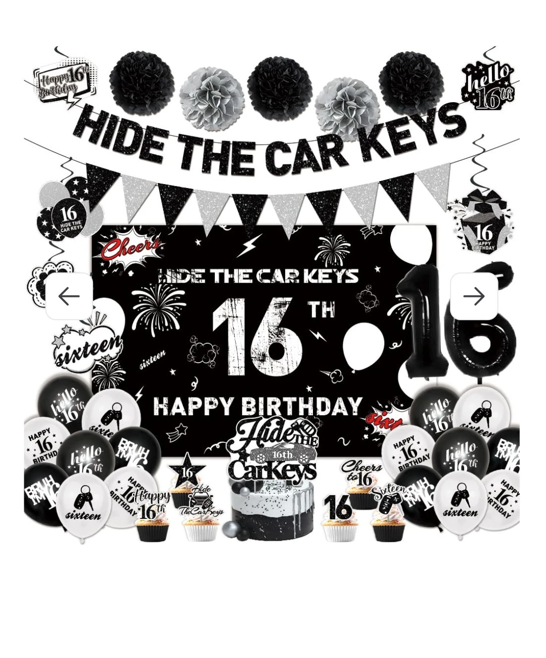 Hide The Car Keys 16th Birthday Party Decorations