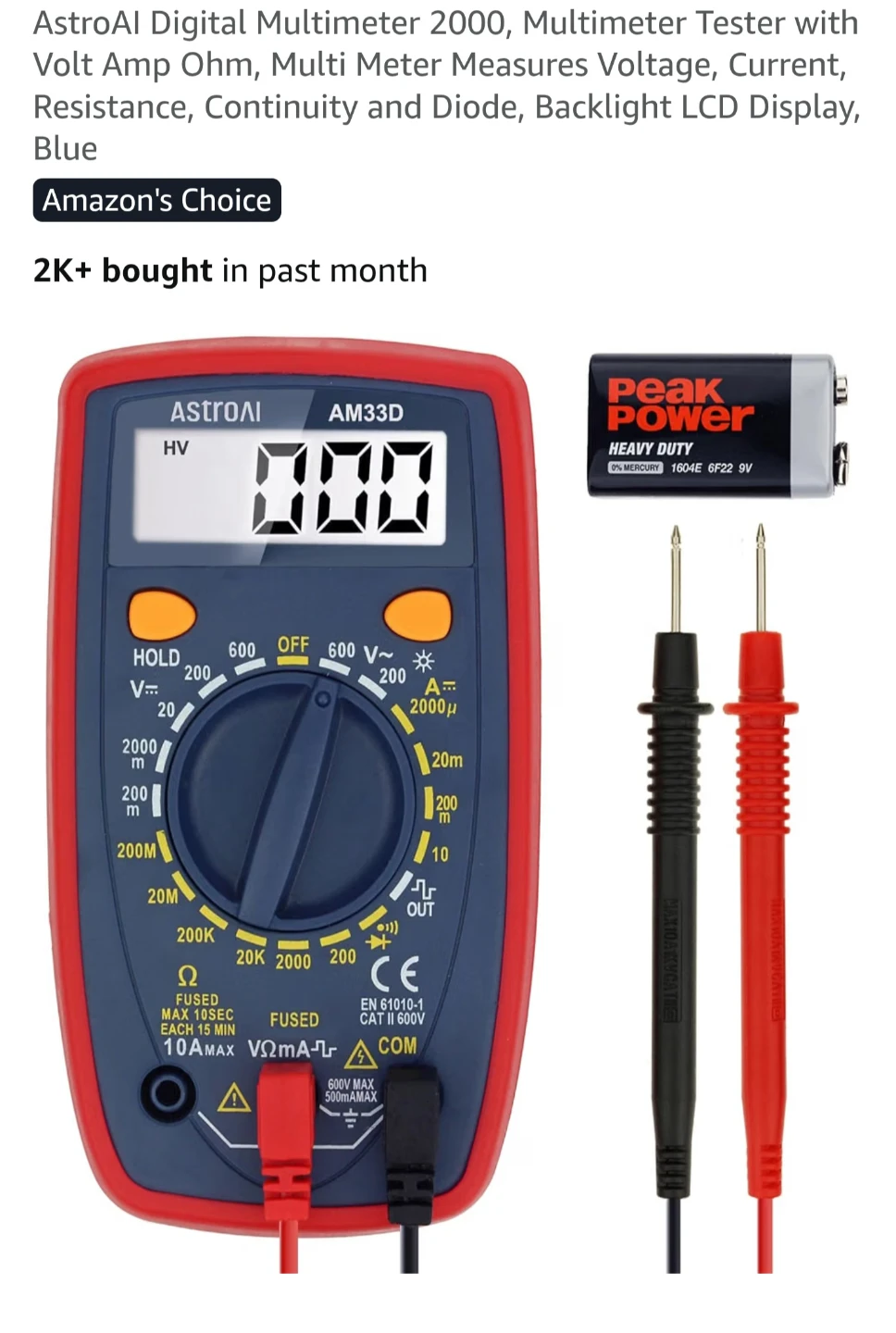 AstroAI AM33D Digital Multimeter - photo 3