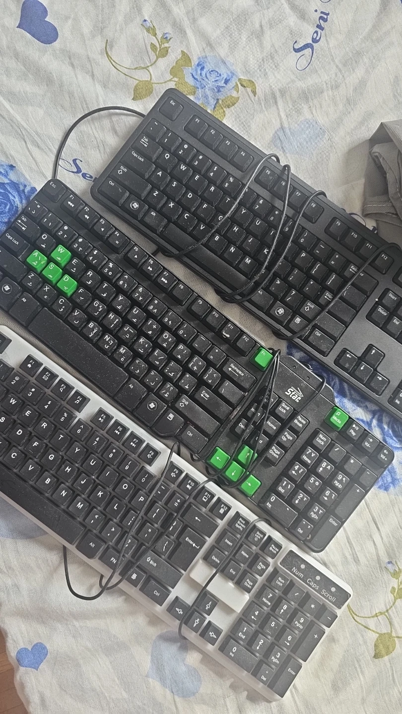 Three Wired Desktop Keyboards