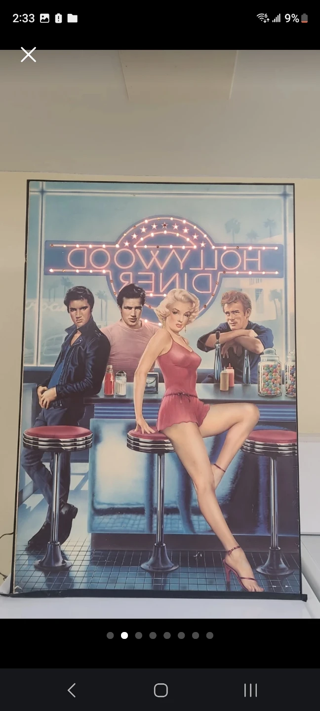 Hollywood Diner Light-Up Wall Art - photo 2
